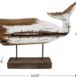 Wooden Whale Decor Tabletop Nautical Decor Solid Wood Whales Statue Sculpture