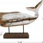 Wooden Whale Decor Tabletop Nautical Decor Solid Wood Whales Statue Sculpture