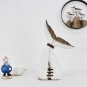 Wooden Whale Tail Decor Nautical Tabletop Solid Wood Whales Tail Statue Sculptur