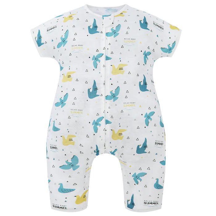 Sleeping Suit/ Short sleeve - Summer Birds 0.23 TOG / 0.6 TOG