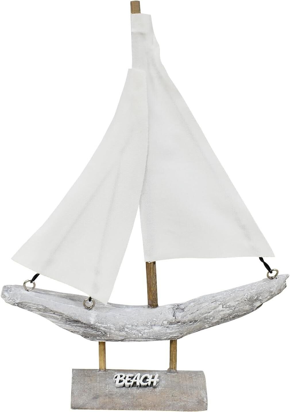 Wooden Sailboat Decor Nautical Sail Boats Model Decor Table Top Beach Coastal