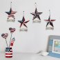Patriotic Garden Stakes Set of 6, 3D Decorative Metal US Flag Heart Yard Artsign