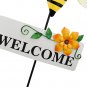 Garden BEE Stakes Decorative Metal Welcome Spring Yard Decor Outdoor Insect SIGN