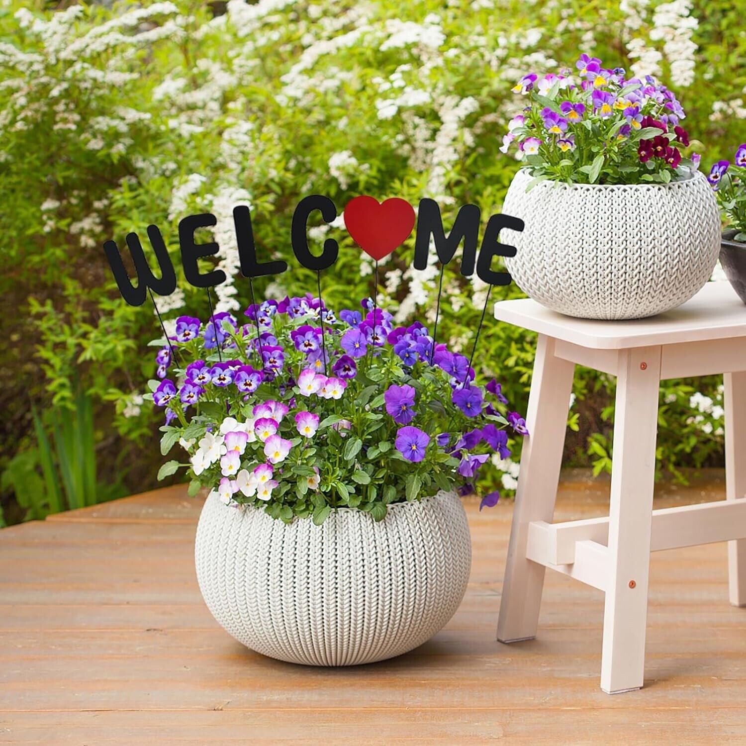 Metal Letters Garden Stakes Yard Art Word Sign Lawn Decoration Indoor Outdoor Pl