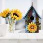 Wooden Hanging Garden Birdhouse Porch Yard Decor 9.37"X6.38"X4.25" (RED & BLUE)