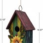 Wooden Hanging Garden Birdhouse Porch Yard Decor 9.37"X6.38"X4.25" (RED & BLUE)