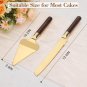 Gold Cake Cutting Set for Wedding Wood Cake Knife and Server Set  Vintage 2-Pie