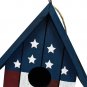 Wood Bird House US Flag JULY 4TH Garden Decorative Wooden HANGING SMALL HouSE