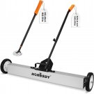 36-Inch Rolling Magnetic Sweeper with Wheels 40-Inch Telescoping Magnetic Pick