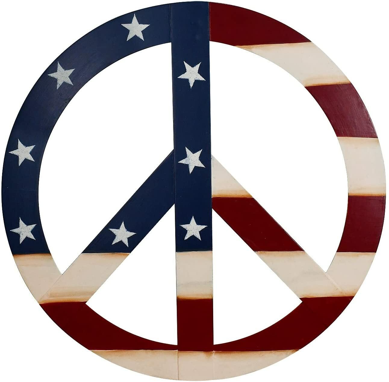 Metal Treasured Red Peace Sign Decorative Metal Hanging Peace Sign Wall DecorArt