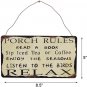 vintage Porch Rules Rustic Metal Wall Sign for Front Door Porch Hanging Sign