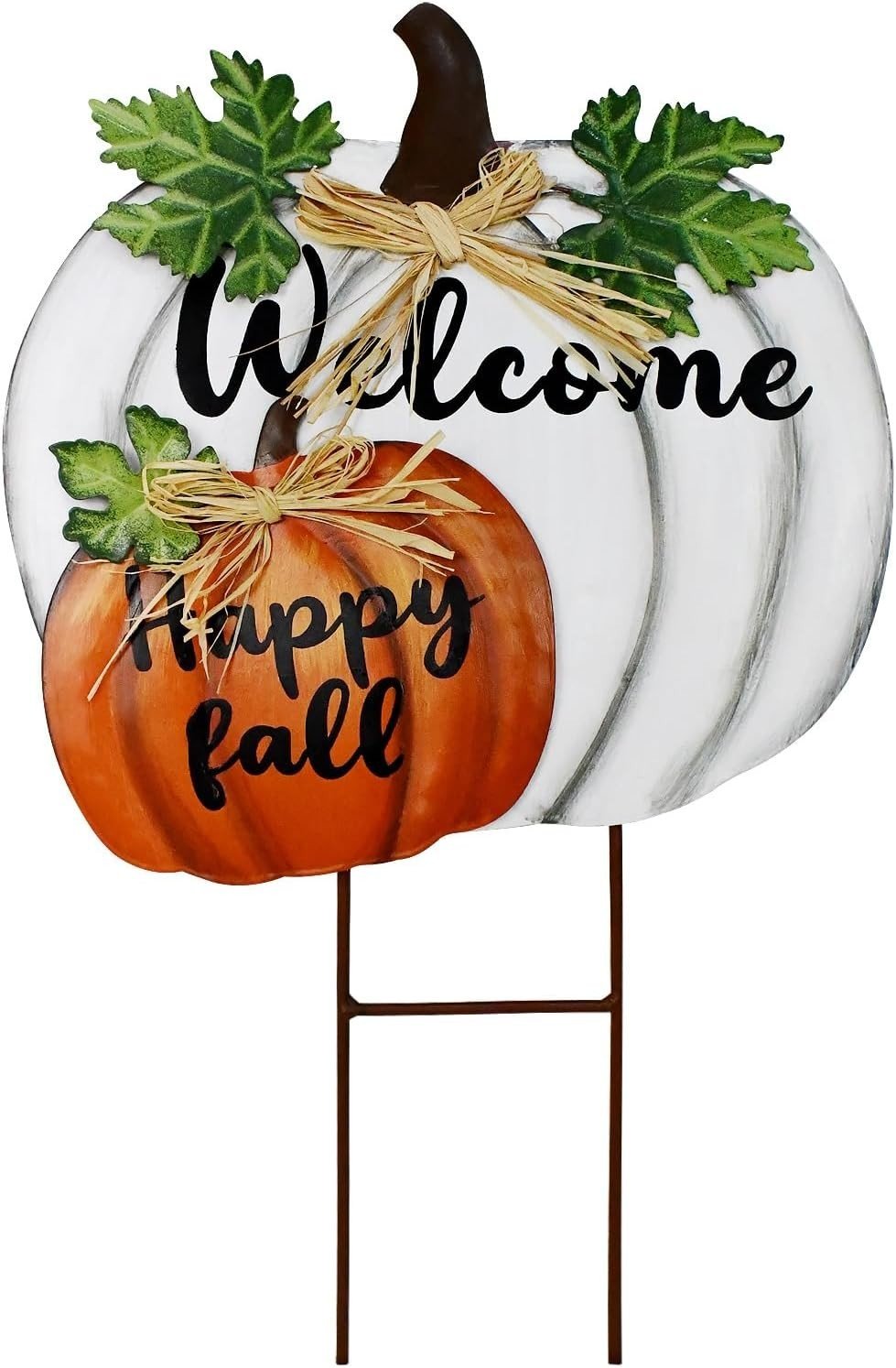 Stacked Pumpkin Garden Stake Welcome Yard Sign  18.5"H Decorative Fall Decor