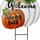Stacked Pumpkin Garden Stake Welcome Yard Sign  18.5"H Decorative Fall Decor