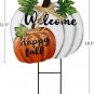 Stacked Pumpkin Garden Stake Welcome Yard Sign 18.5"H Decorative Fall Decor