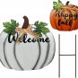 Stacked Pumpkin Garden Stake Welcome Yard Sign 18.5"H Decorative Fall Decor