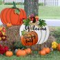Stacked Pumpkin Garden Stake Welcome Yard Sign 18.5"H Decorative Fall Decor