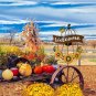26.6" H Solar Lighted Pumpkin Garden Stake with Sunflowers Outdoor Fall Decor