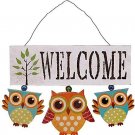 Hanging Wooden Welcome Sign Front Door Decor, Rustic Welcome Door Sign Owl Farmh Hanging Wooden Welcome Sign Front Door Decor, Rustic Welcome Door Sign Owl Farmh