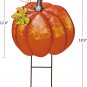 Metal Pumpkin Garden Stake Outdoor Fall Autumn Harvest Thanksgiving Halloween De