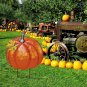 Metal Pumpkin Garden Stake Outdoor Fall Autumn Harvest Thanksgiving Halloween De