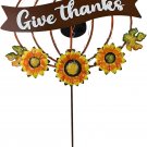 Solar Lighted Pumpkin Garden Stake with Sunflowers Outdoor Fall Decor, 23.7" H Solar Lighted Pumpkin Garden Stake with Sunflowers Outdoor Fall Decor, 23.7" H
