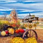 Solar Lighted Pumpkin Garden Stake with Sunflowers Outdoor Fall Decor, 23.7" H