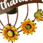 Solar Lighted Pumpkin Garden Stake with Sunflowers Outdoor Fall Decor, 23.7" H