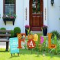 Fall Garden Stake Metal Letter Yard Sign Hanging Fall Signs Sunflower Pumpkin