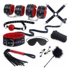 BDSM Bondage Set Erotic Bed Games Adults Handcuffs Nipple Clamps Whip Spanking
