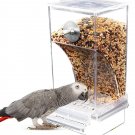 No Mess Bird Feeders Automatic Parrot Feeder Drinker Acrylic Seed Food Container