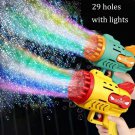 Bubble Gun Electric Automatic Soap Rocket Bubbles Machine Kids Portable Outdoor Party Toy LED Light