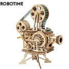 Robotime 183pcs Retro Diy 3D Hand Crank Film Projector Wooden Model Building Kits Assembly