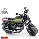 Technical motor vehicle building block Retro Brixton motorcycle model steam assembly