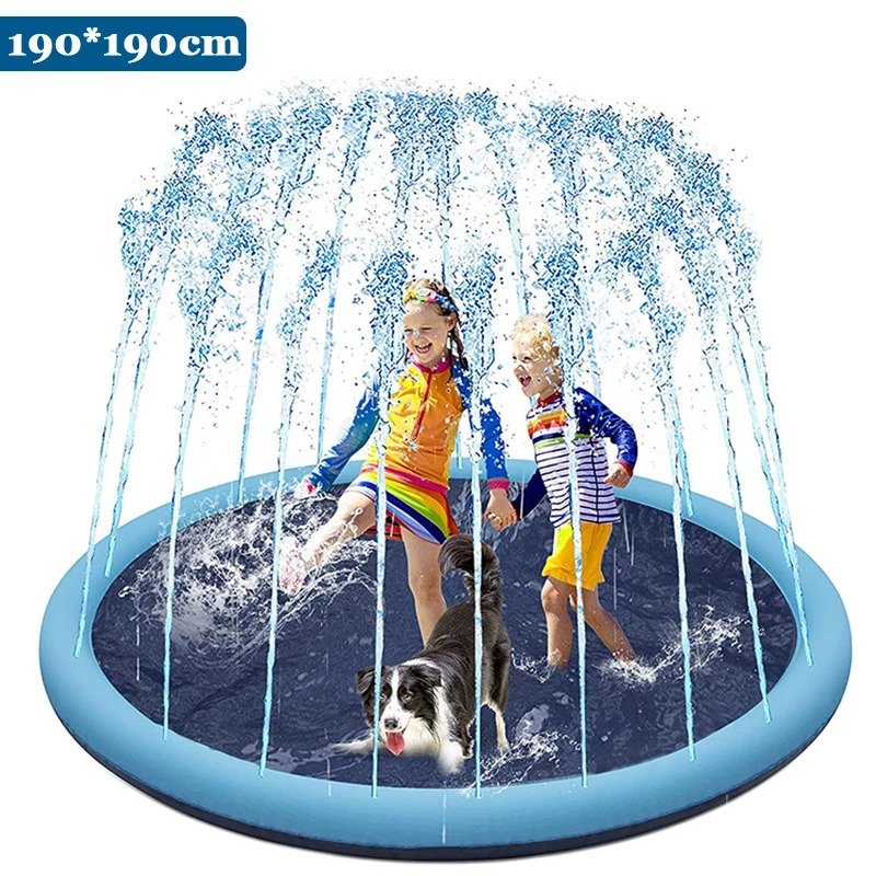 190*190cm Pet Dog Sprinkler Pad Play Cooling Mat Large Bed Swimming Pool Inflatable Water