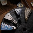 High End Metal Stainless Steel Folding Fan Fidget Push Card Papa Coin EDC Metal Toy