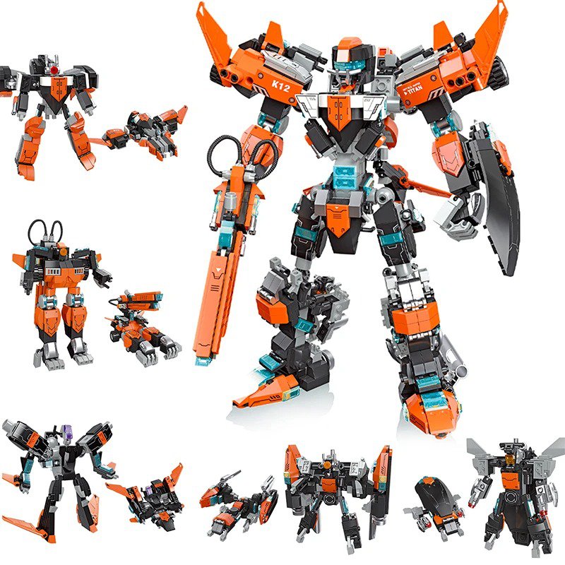 996PCS City War Super Robot Building Blocks Boys Toys Military Warrior Mecha Transformation