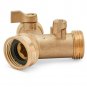 Garden Hose Connector Tap Outlet Splitter Brass 2 Way Adapter With Washers