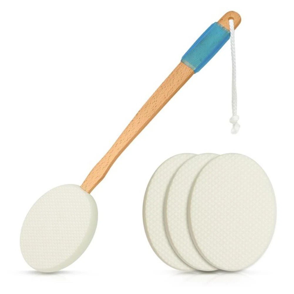 4IN1 Lotion Applicator Body Exfoliating Scrubber Long Handle Body Back Massage Shower