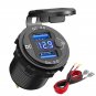 Quick Charger Aluminum QC3.0 Dual USB Car Charger with Switch Button LED Voltage Display