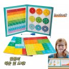 Math Manipulative Magnetic Montessori Paste Sticker Book Fraction & Percent Strips & Bars