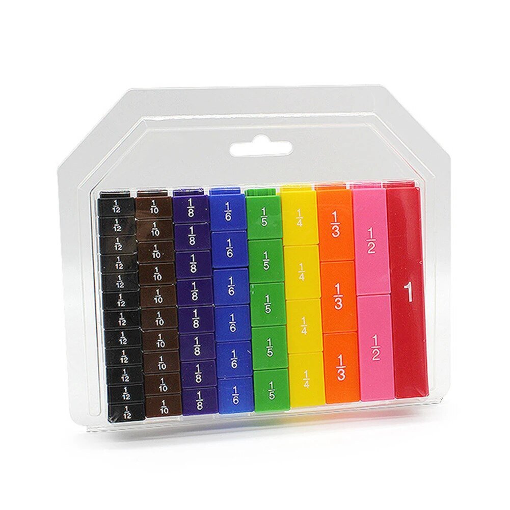 51pcs Mathematic Fraction Percentage Cube Math Teaching Learning Stacks Tower Dice Count