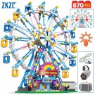 City Friends MOC Rotating Ferris Wheel Building Blocks Electric Bricks with Light Toys