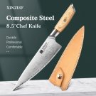 XINZUO 8.5"In Chef Knife High Carbon Forging 3-layer Composite Steel 10Cr15CoMoV Steel