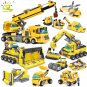 HUIQIBAO TOYS 693pcs 8in1 Engineering Truck Building Blocks Crane Bulldozer Car City Construction