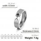 Dreamtimes Simple Trend Funny Middle Finger Stickman Ring Hip Hop Main Stone Color silver