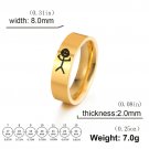 Dreamtimes Simple Trend Funny Middle Finger Stickman Ring Hip Hop Main Stone Color gold