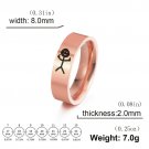 Dreamtimes Simple Trend Funny Middle Finger Stickman Ring Hip Hop Main Stone Color rose