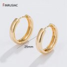 New Simple Round Circle Gold Plated Hoop Earrings 25mm diameter