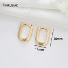 Simple Round Circle Gold Plated Hoop Earrings For Women Korean Fashion 14mm diameter