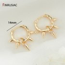 New Simple Round Circle Gold Plated Hoop Earrings For Women Korean Fashion 14mm diameter